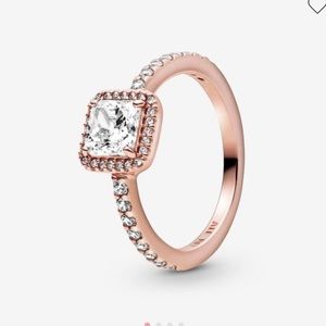 Pandora Square Sparkle Halo Ring generic sz 6.25